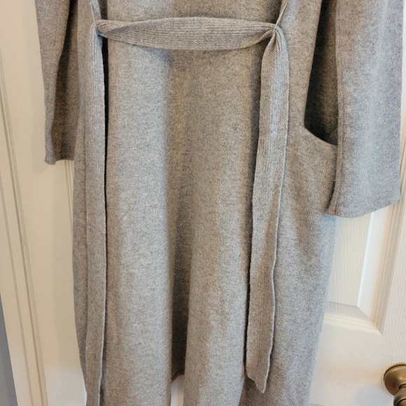 Ugg Cashmere Heather Gray Hooded Open Front Cardigan Size Medium - Picture 11 of 12